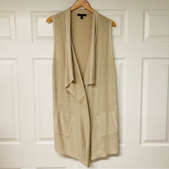 EUC (wore once) Banana Republic long oversized sweater vest/kimono. Camel Size S - Picture 1 of 11